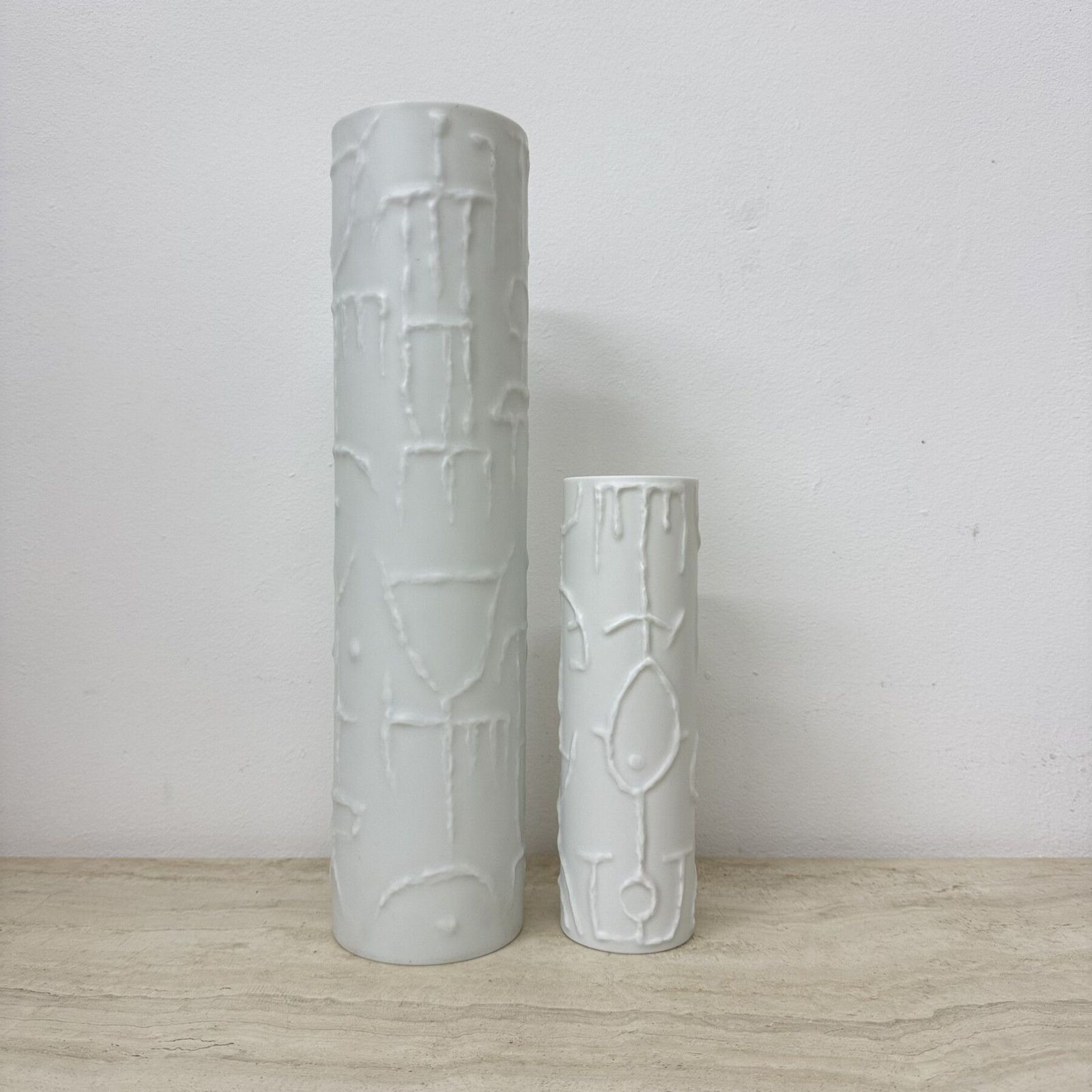 Set Of 2 Abstract Porcelain Vases By Cuno Fischer For Rosenthal, Germany, 1980s photo buy