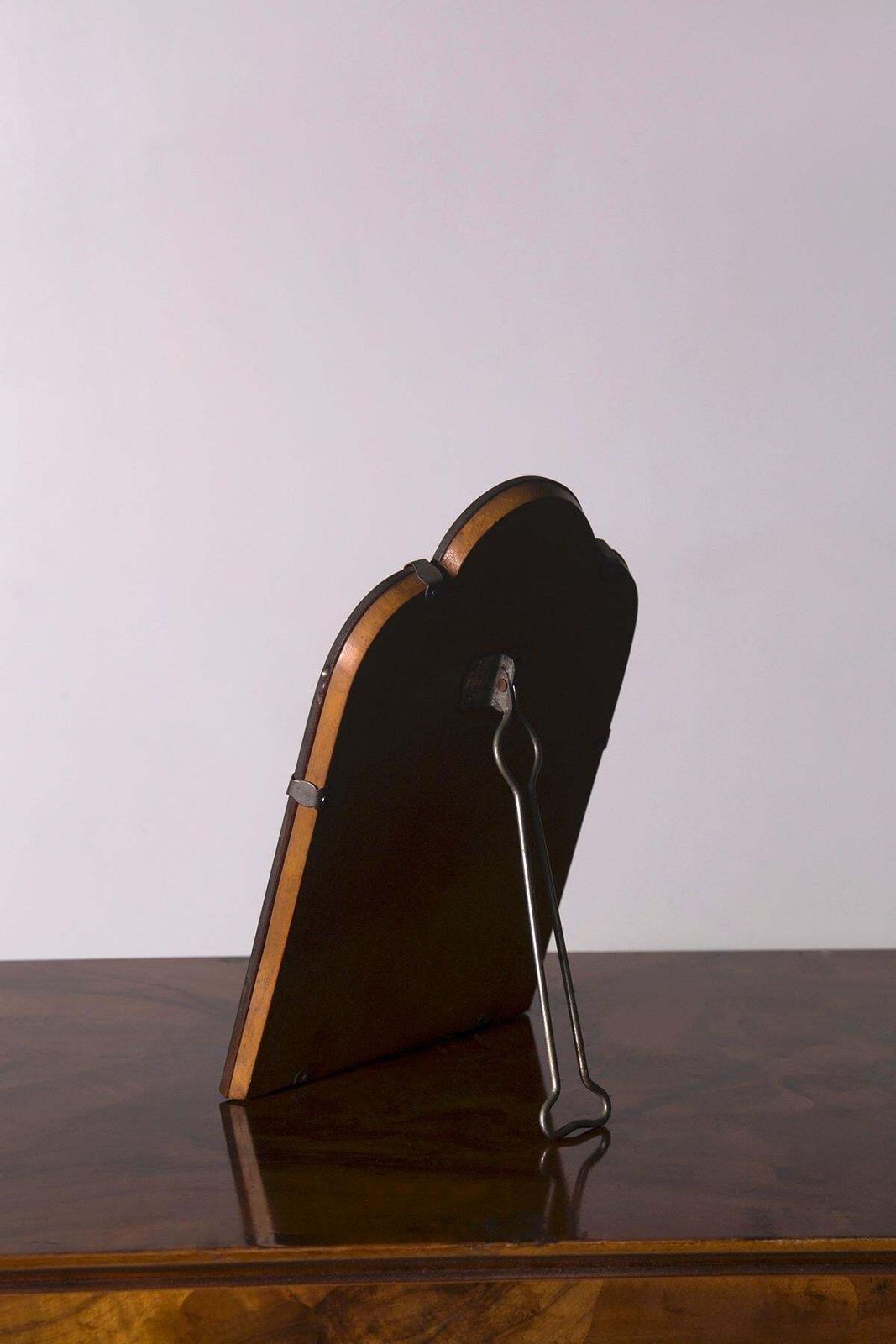 Elegant Table Mirror From The Italian Art Deco Period, Label photo vintage