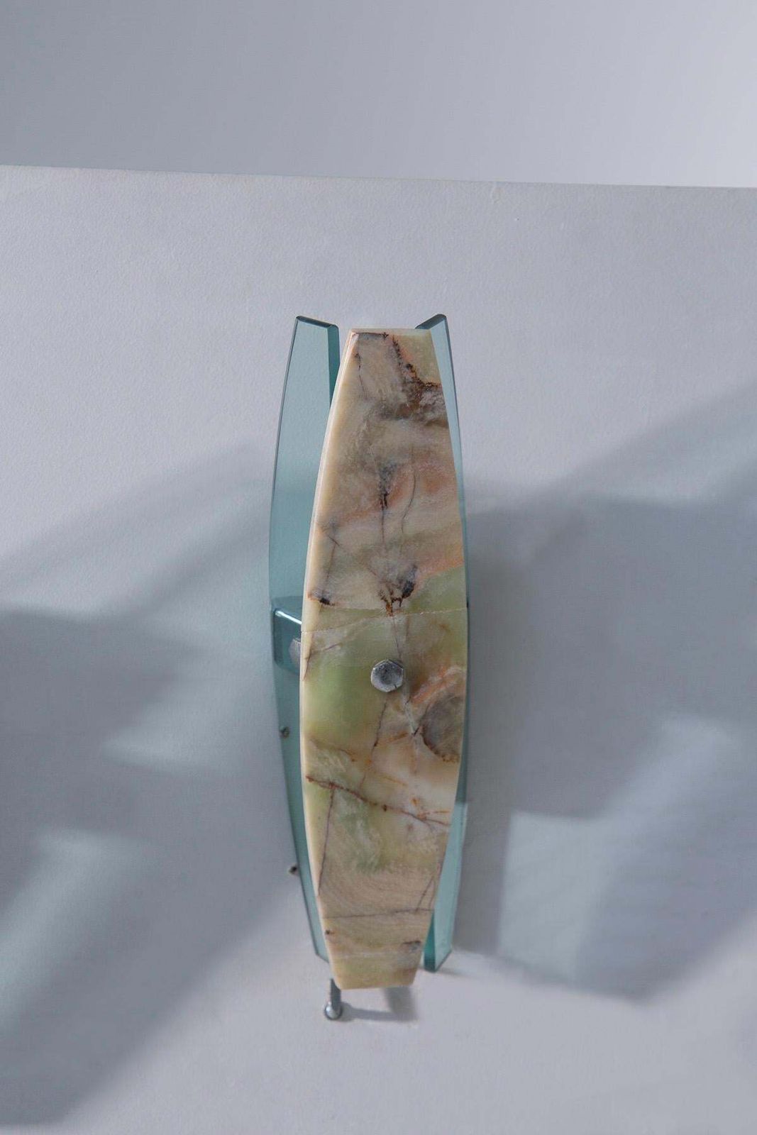 Onyx And Crystal Glass Sconce And Ceiling Light Set Attr.A Veca photo vinterior