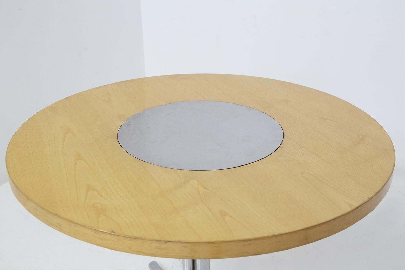 Italian Round Table By Gae Aulenti Attr. For Elam In Steel And Wood photo Furniture