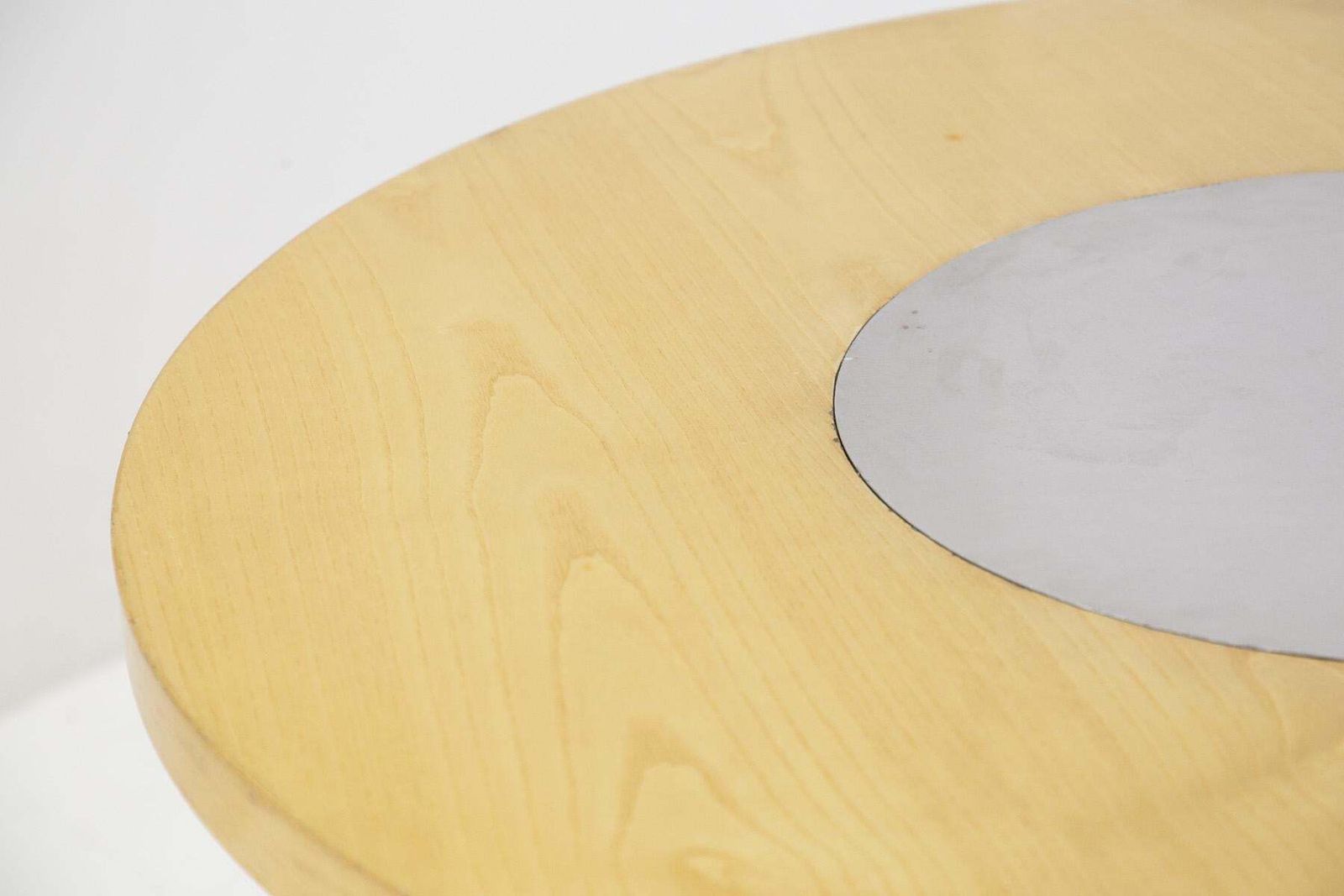 Italian Round Table By Gae Aulenti Attr. For Elam In Steel And Wood photo vinterior