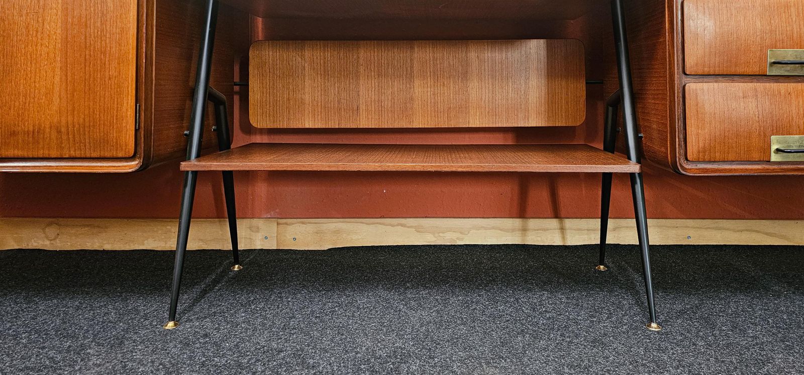 Italian Mid Century Teakwood Sideboard By Silvio Cavatorta, 1950s photo Furniture