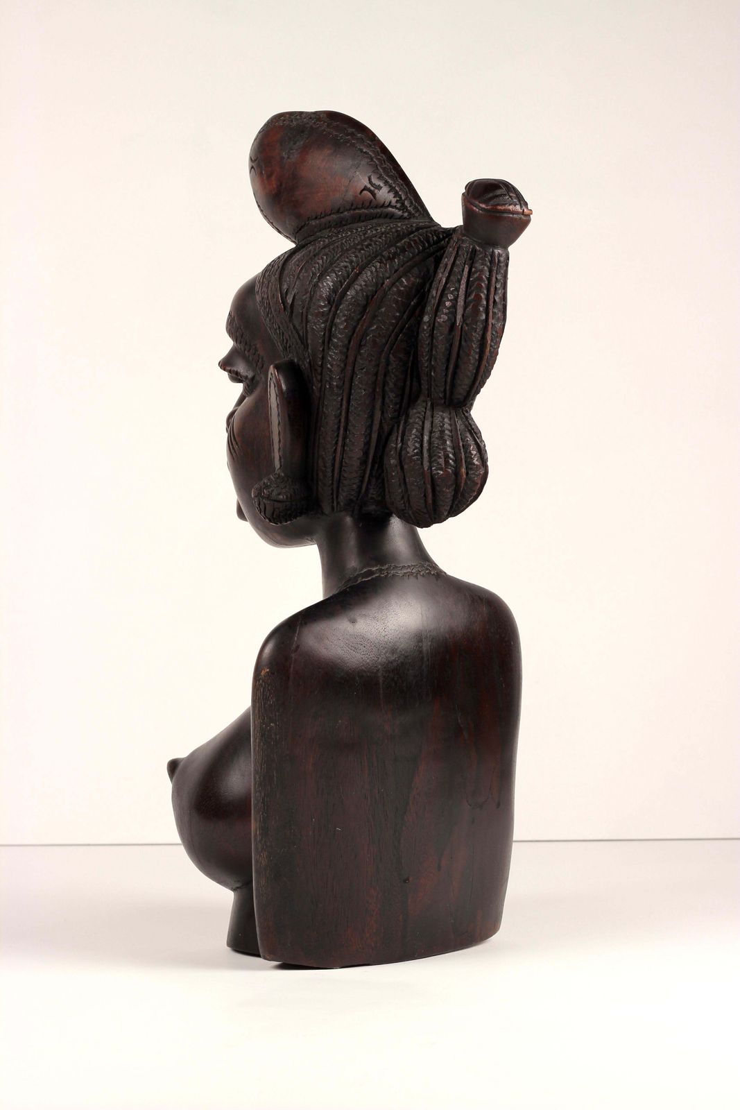 African Wood Female Bust Figurative Sculpture Mandinka Woman photo buy