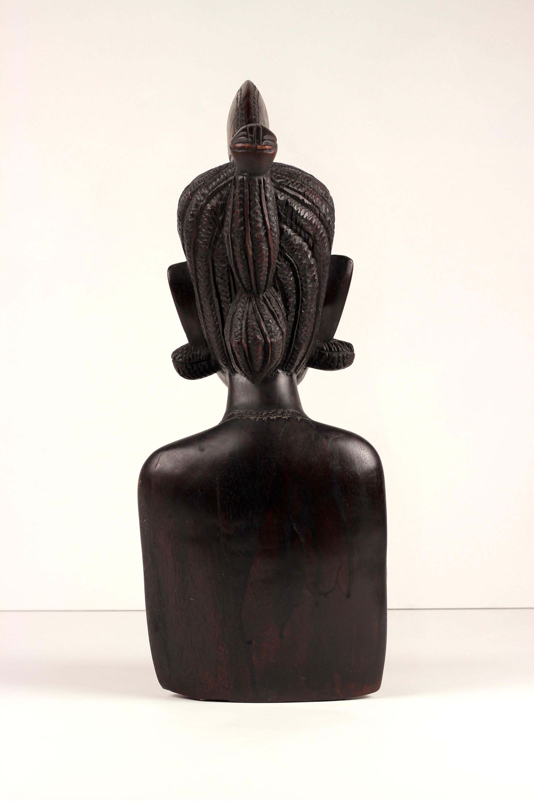 African Wood Female Bust Figurative Sculpture Mandinka Woman photo vintage