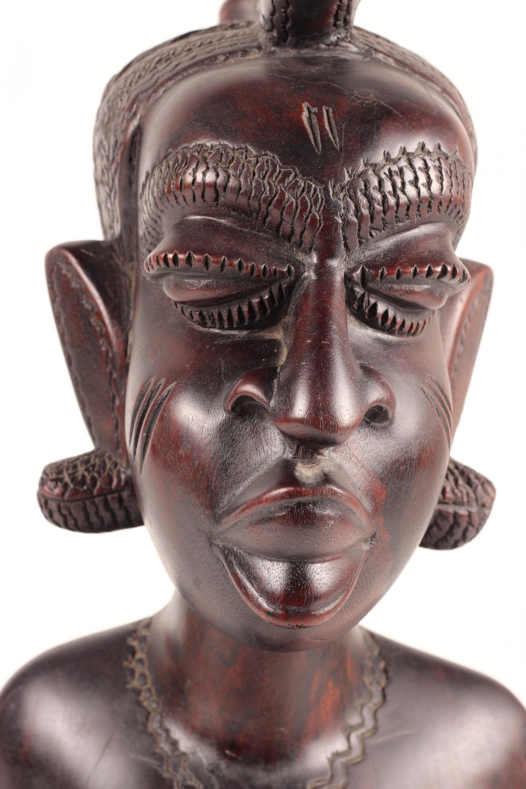 Art African Wood Female Bust Figurative Sculpture Mandinka Woman photo