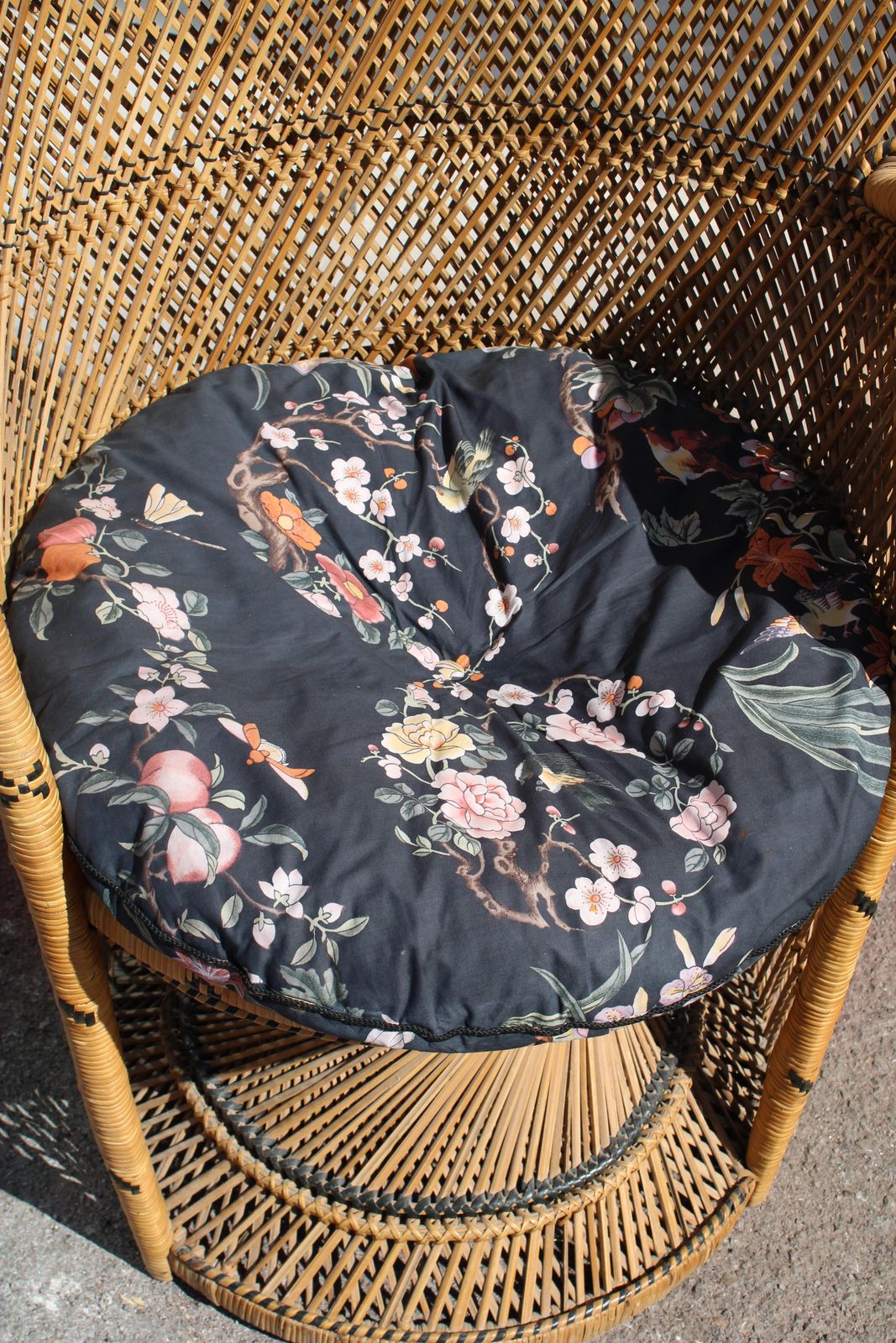 Large Straw And Bamboo Woven Chair Italy 1940s photo Furniture