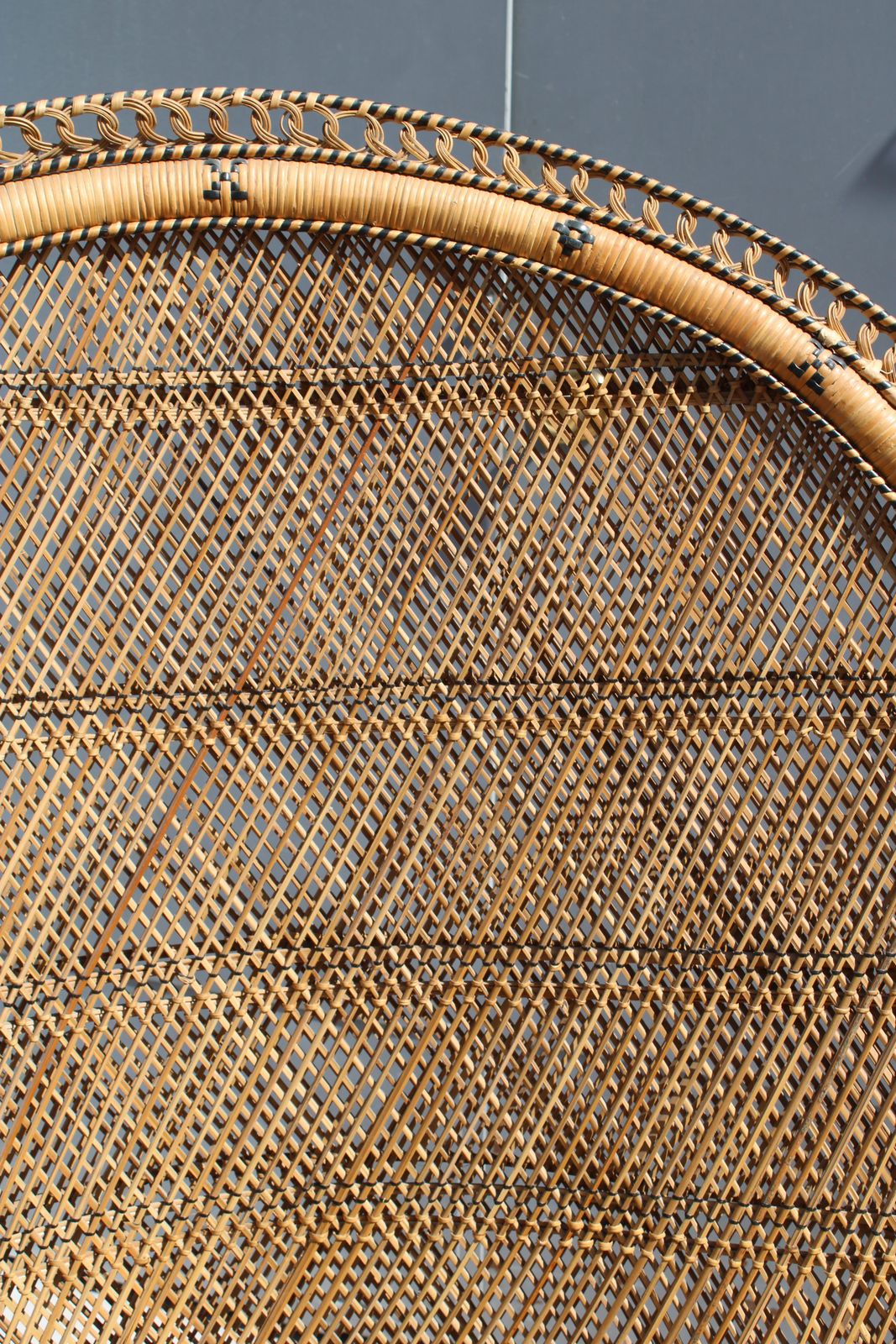 Large Straw And Bamboo Woven Chair Italy 1940s photo 2882.0
