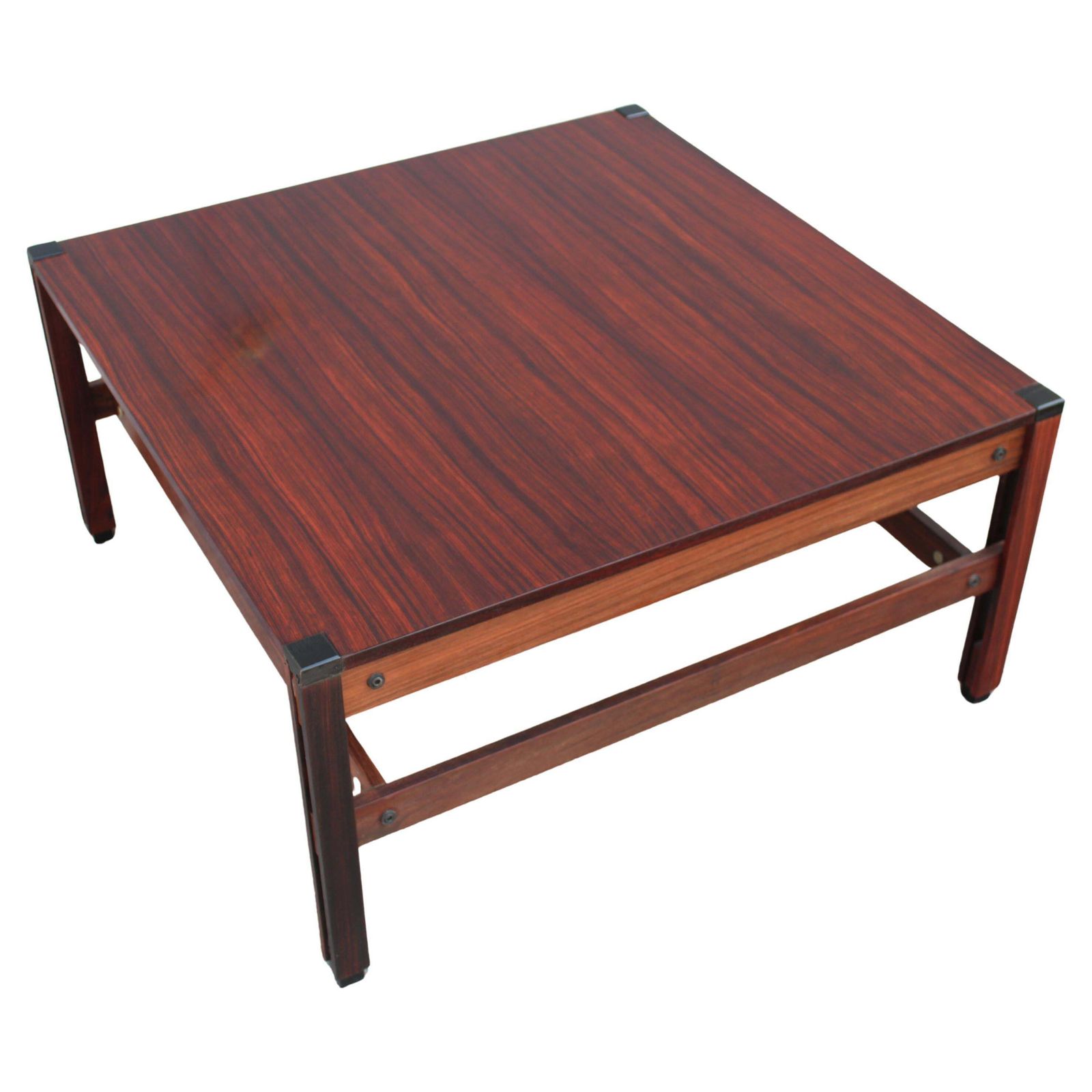 Low Square Brown Wooden Mim Table Ico Parisi Model Tivoli 1960 Label