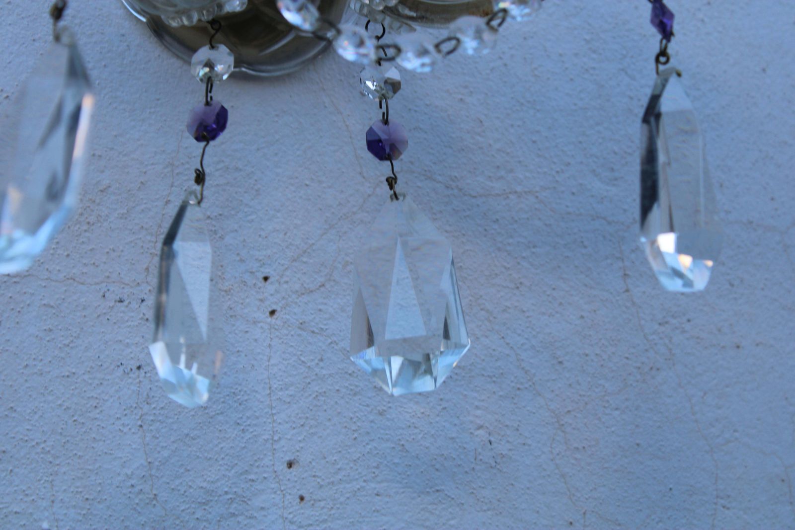 Pair Of Mid Century Maria Theresa Crystal Wall Lamps photo 1235.0