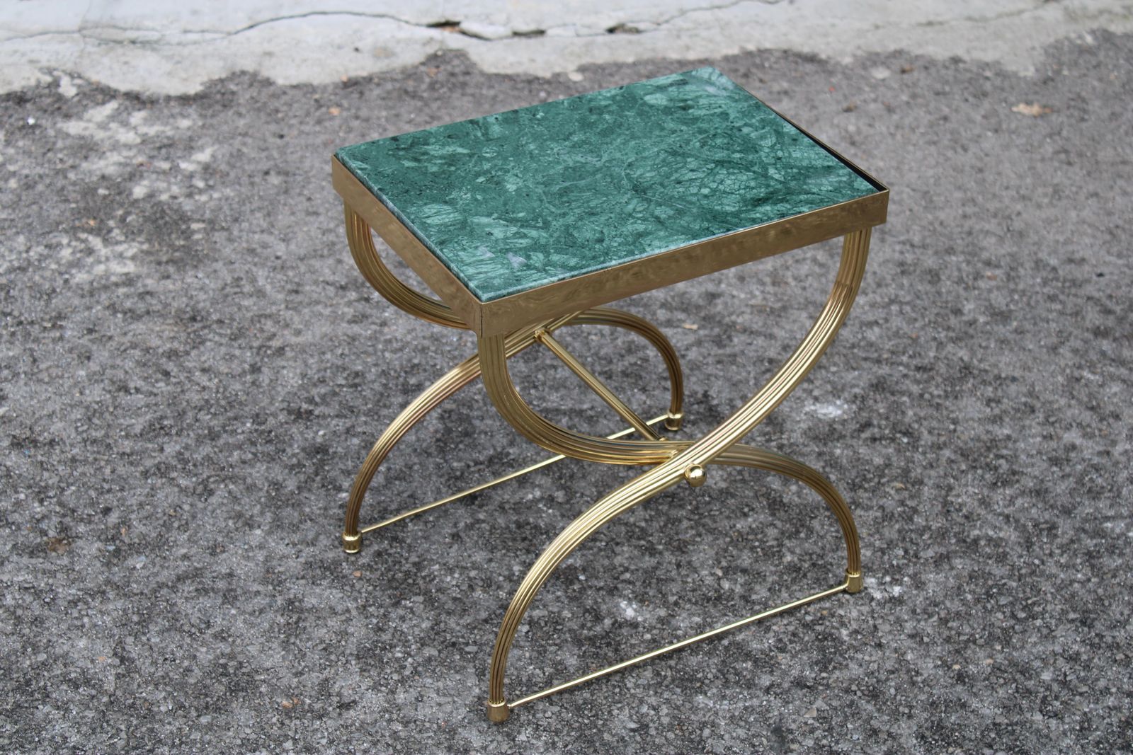 Shaped Brass And Marble Coffee Table Green Italy 1950 Style Paolo Buffa photo 1544.0