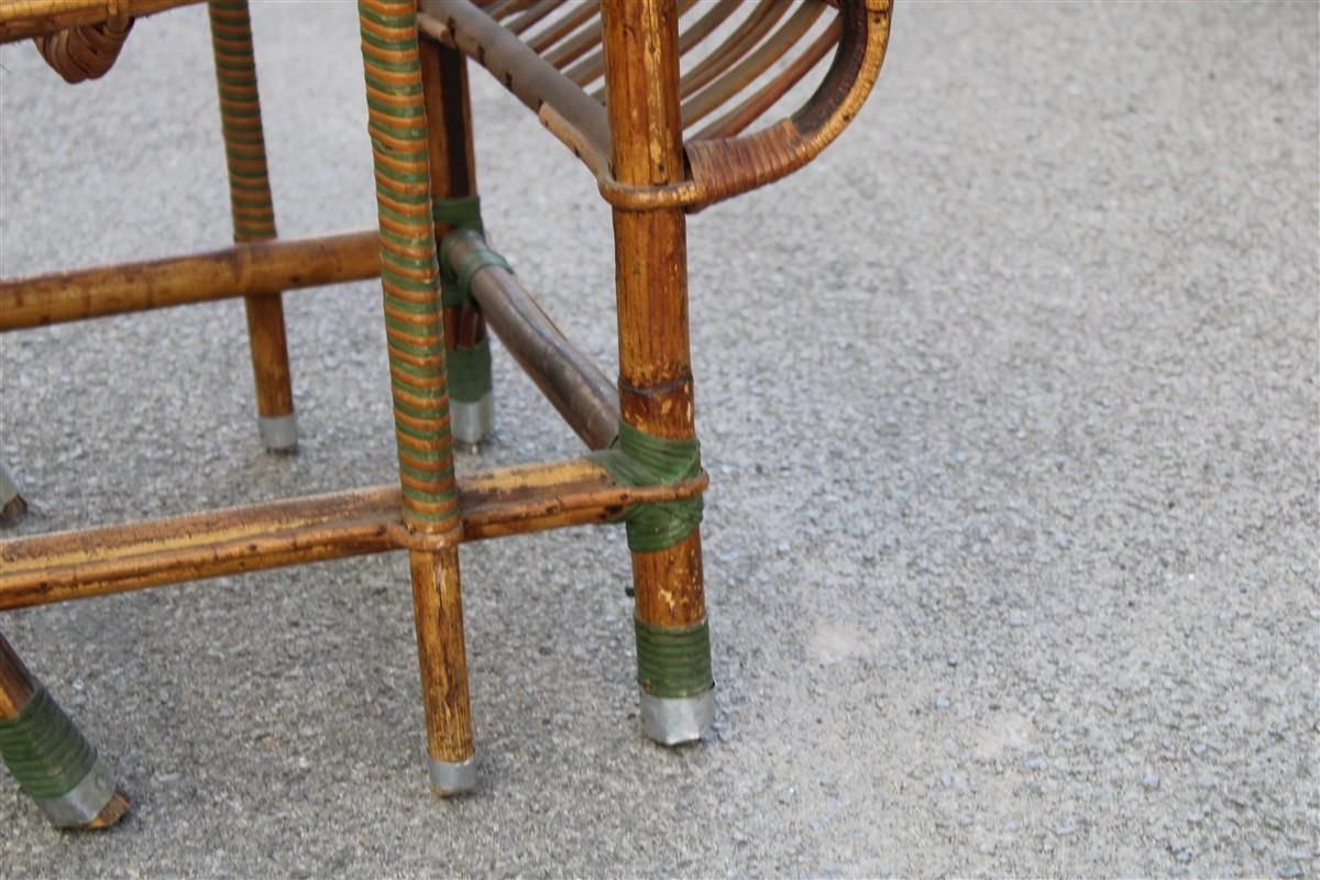 photo furniture Poltrona In Bambù Italiana 1920 Verde E Marrone Art Nouveau