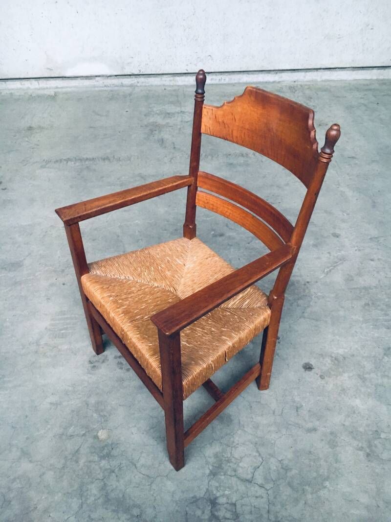 1930's Italian Alps Rustic Design Carved Large Armchair photo vinterior