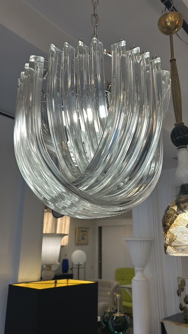 Murano Curved Crystal Chandelier Attributed To Carlo Nason photo furniture