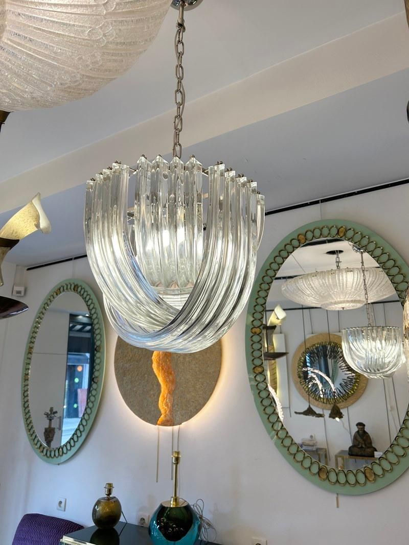 Murano Curved Crystal Chandelier Attributed To Carlo Nason photo 2882.0