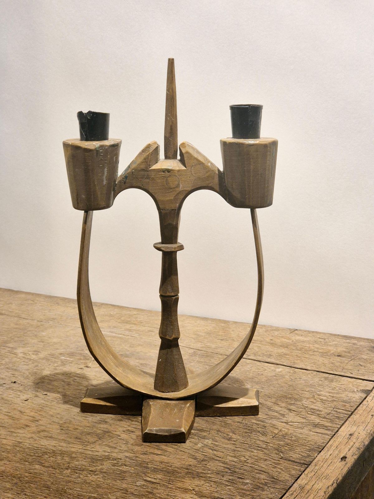 Taserud Candelabra, In Wood And Wrought Iron, Swedish Folk photo furniture