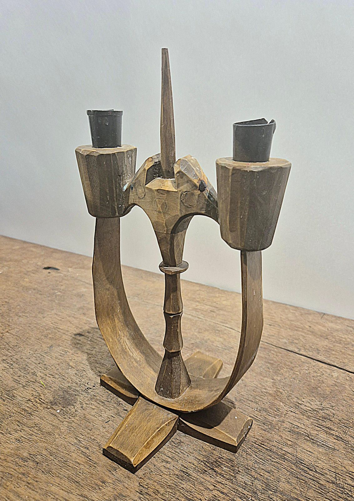 Taserud Candelabra, In Wood And Wrought Iron, Swedish Folk photo 446.0