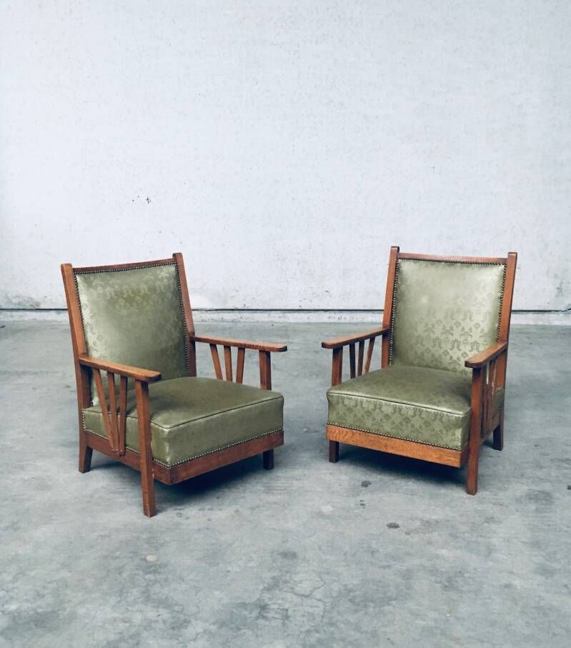 Arts & Crafts Design Period Lounge Chair Set, Jaren 1930, België photo Meubels