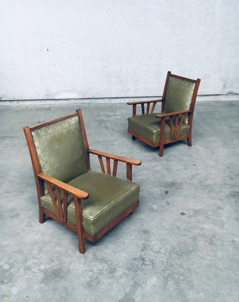1850.0 Arts & Crafts Design Period Lounge Chair Set, 1930's Belgium photo