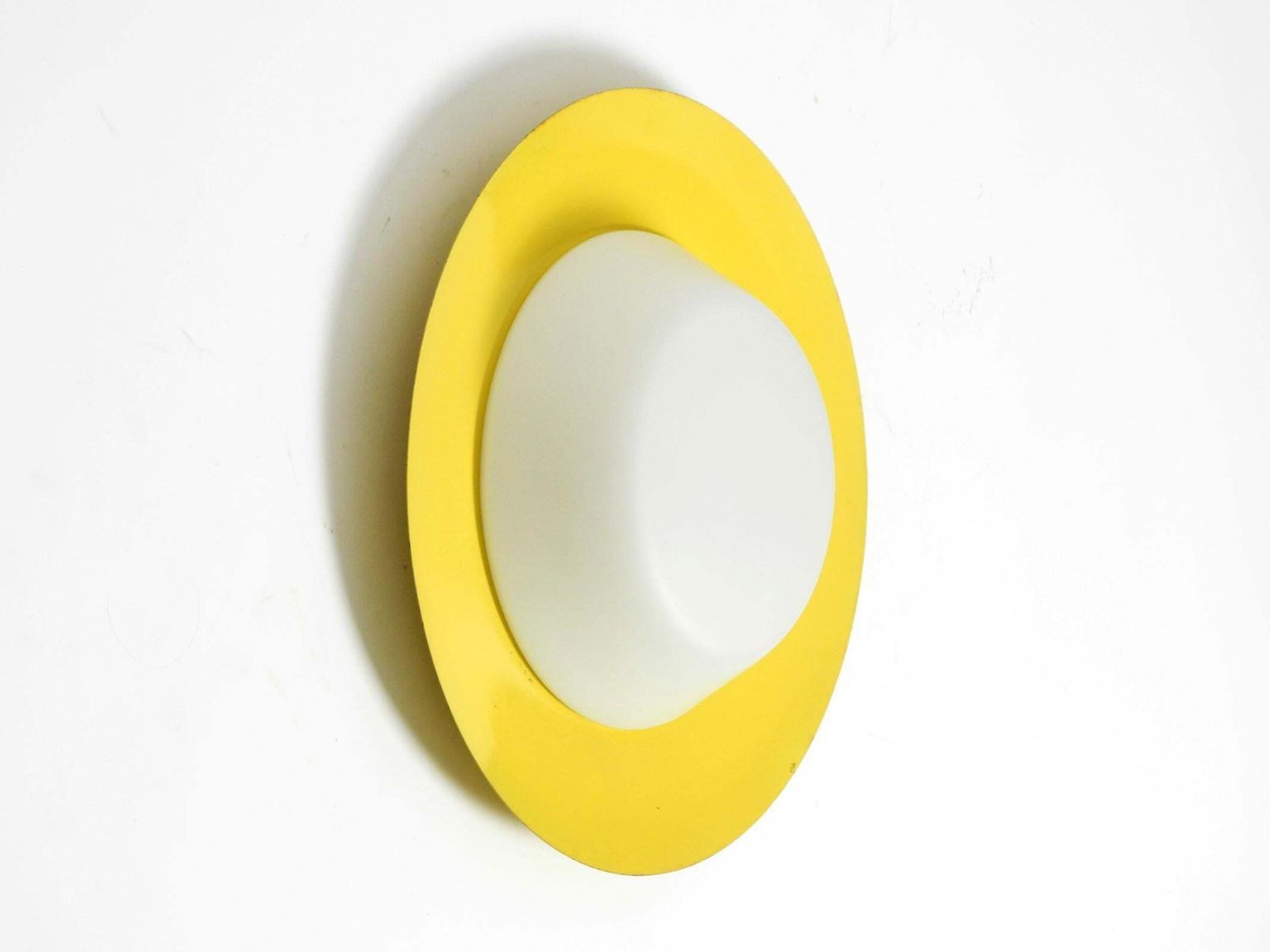 50s Wall Or Ceiling Lamp Made Of Glass With Metal Reflector From Kaiser Leuchten photo Lighting