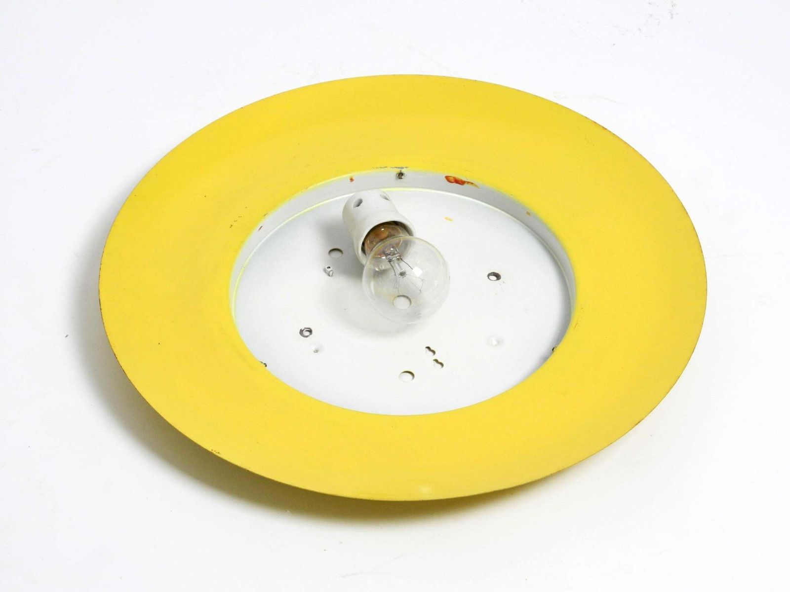 50s Wall Or Ceiling Lamp Made Of Glass With Metal Reflector From Kaiser Leuchten photo vinterior