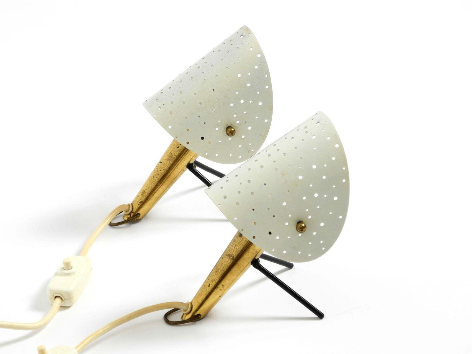 Pair Of Mid Century Metal Brass Table And Wall Lamps By Ernst Igl For Hillebrand photo buy