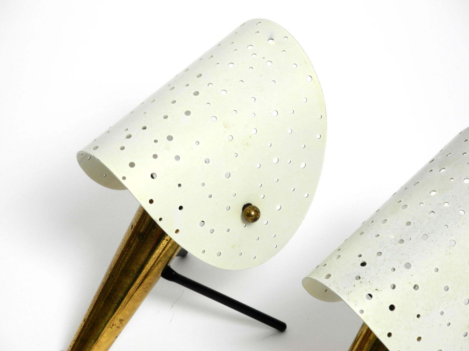 1004.0 Pair Of Mid Century Metal Brass Table And Wall Lamps By Ernst Igl For Hillebrand photo