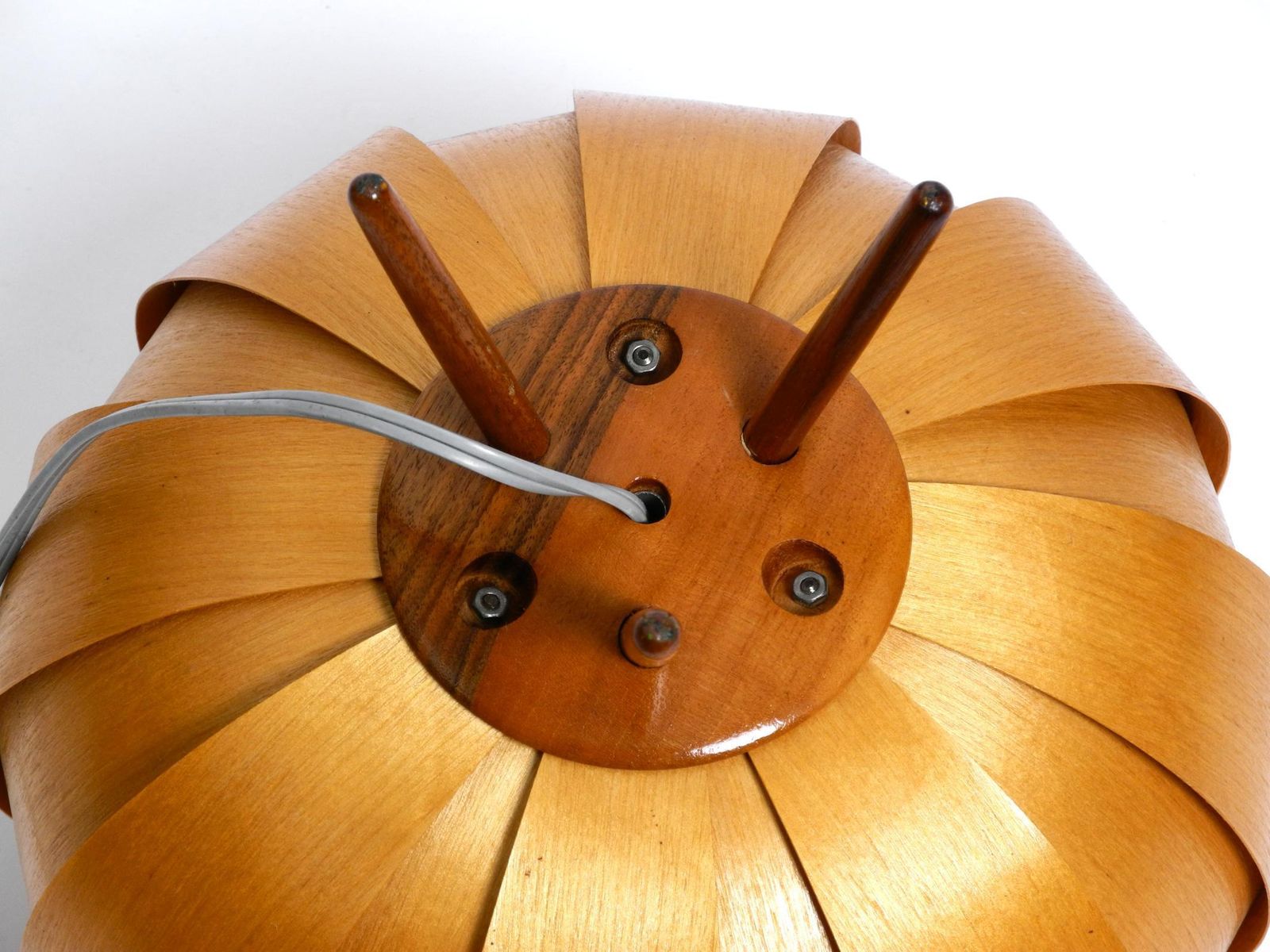 Lighting 1960s Czech Wood Veneer Tripod Lamp By Stanislav Kučera For úluv photo