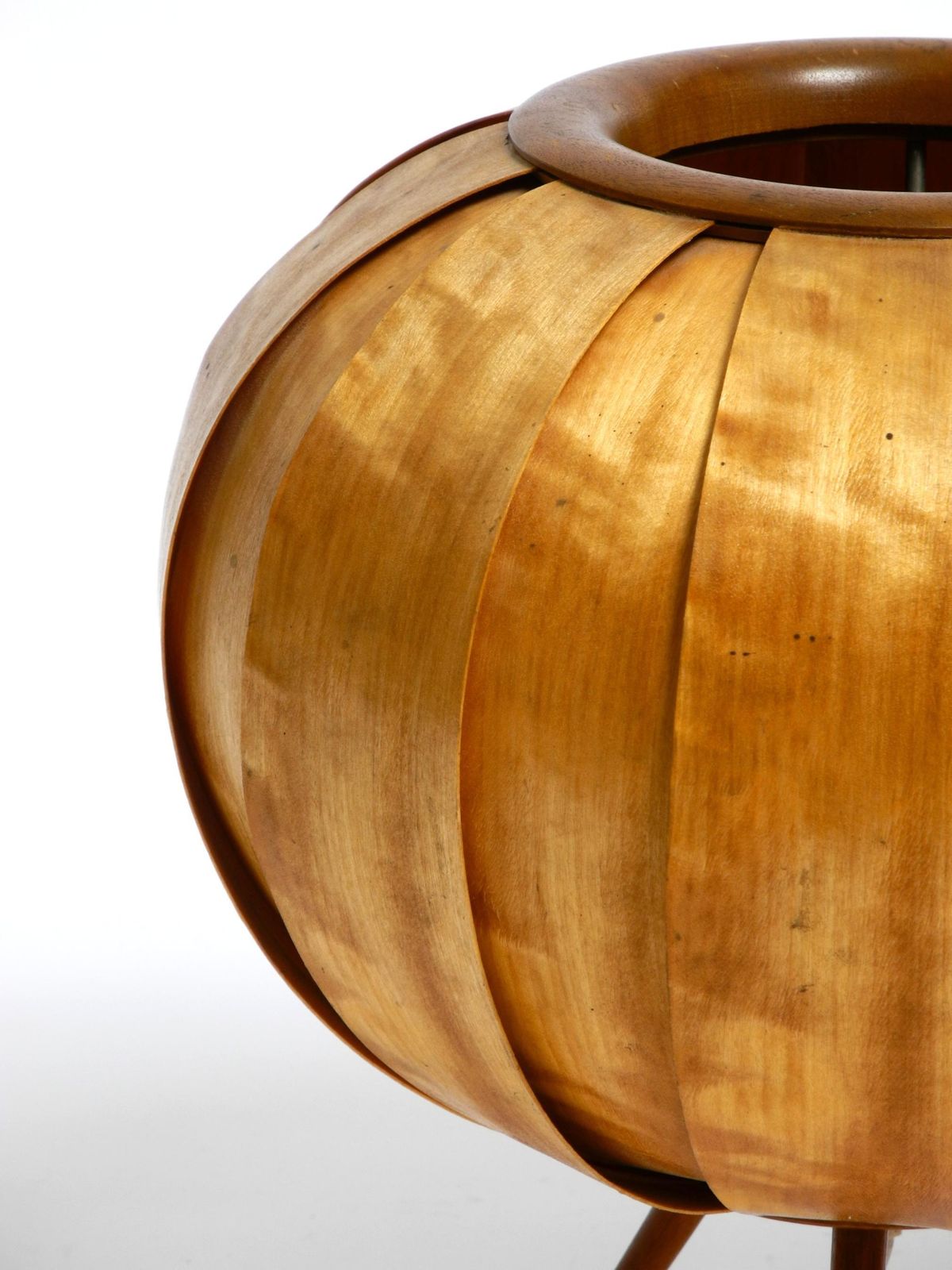 Large 1960s Czech Wood Veneer Tripod Lamp By Stanislav Kučera For úluv photo buy