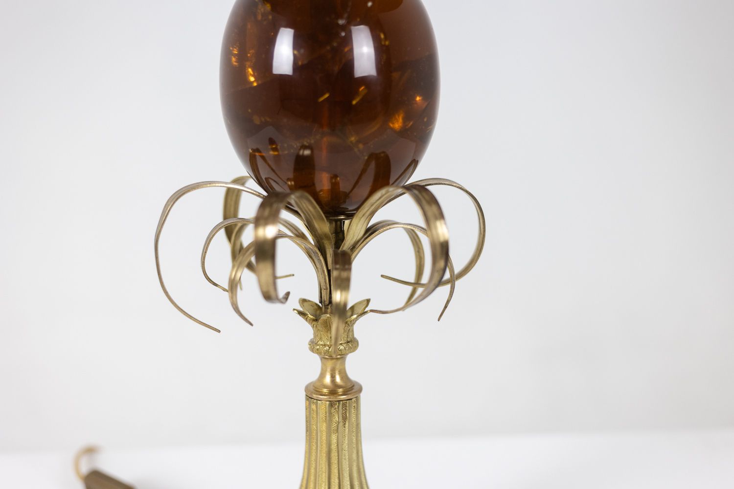 Maison Charles. “Egg” Lamp In Fractal Resin And Bronze. Circa 1970. photo 3200.0
