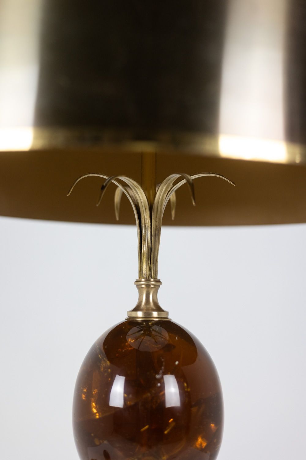 Maison Charles. “Egg” Lamp In Fractal Resin And Bronze. Circa 1970. photo buy