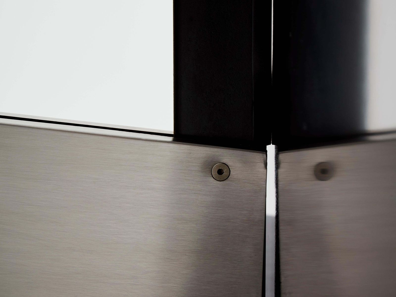 Luigi Saccardo For Arrmet Brushed Steel Black Glass Dining Table 1970s photo vinterior