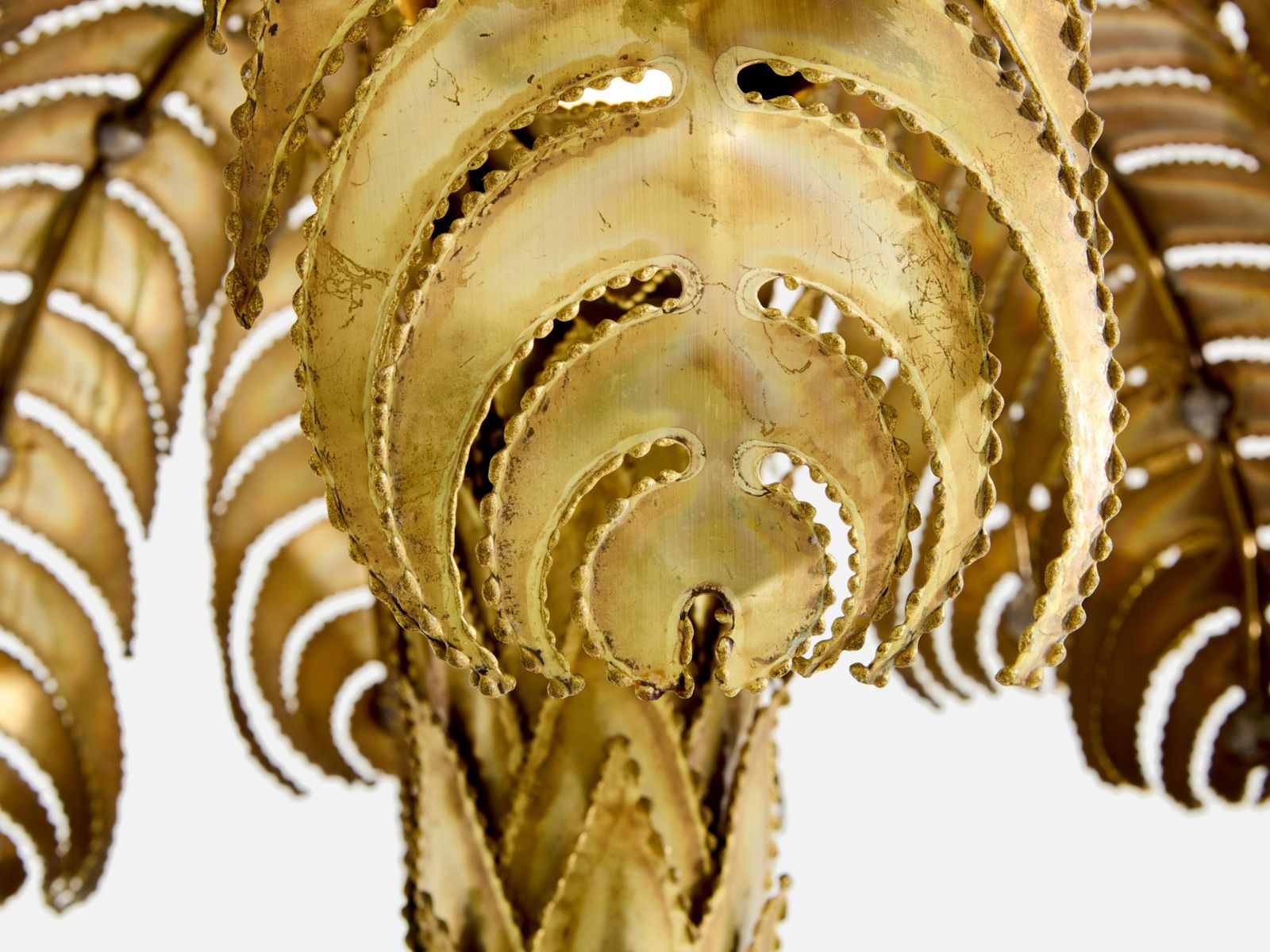 Lampe palmier en laiton Maison Jansen, par Christian Techoueyres, années 1970 photo vinterior