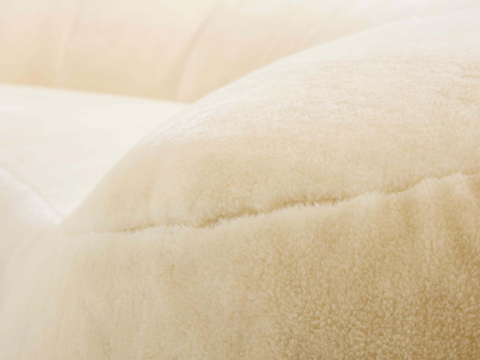 photo for sale Raphaël Raffel Croissant Sofa In Mohair Velvet 1970s