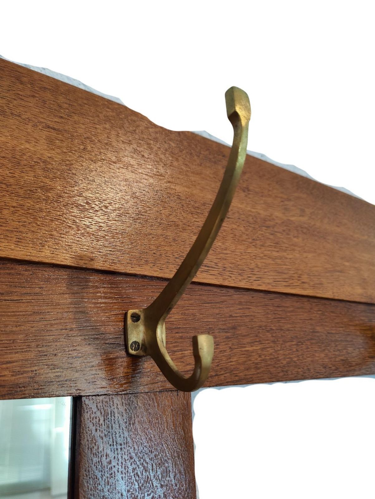 German Art Nouveau Oakwood Wall Coat Rack photo Furniture