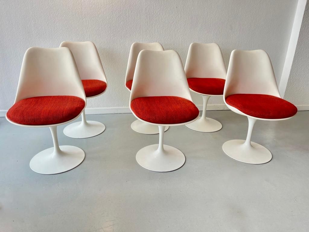 Set Of 6 Tulip Chairs By Eero Saarinen Produced By Knoll International Ca. 1970 photo furniture