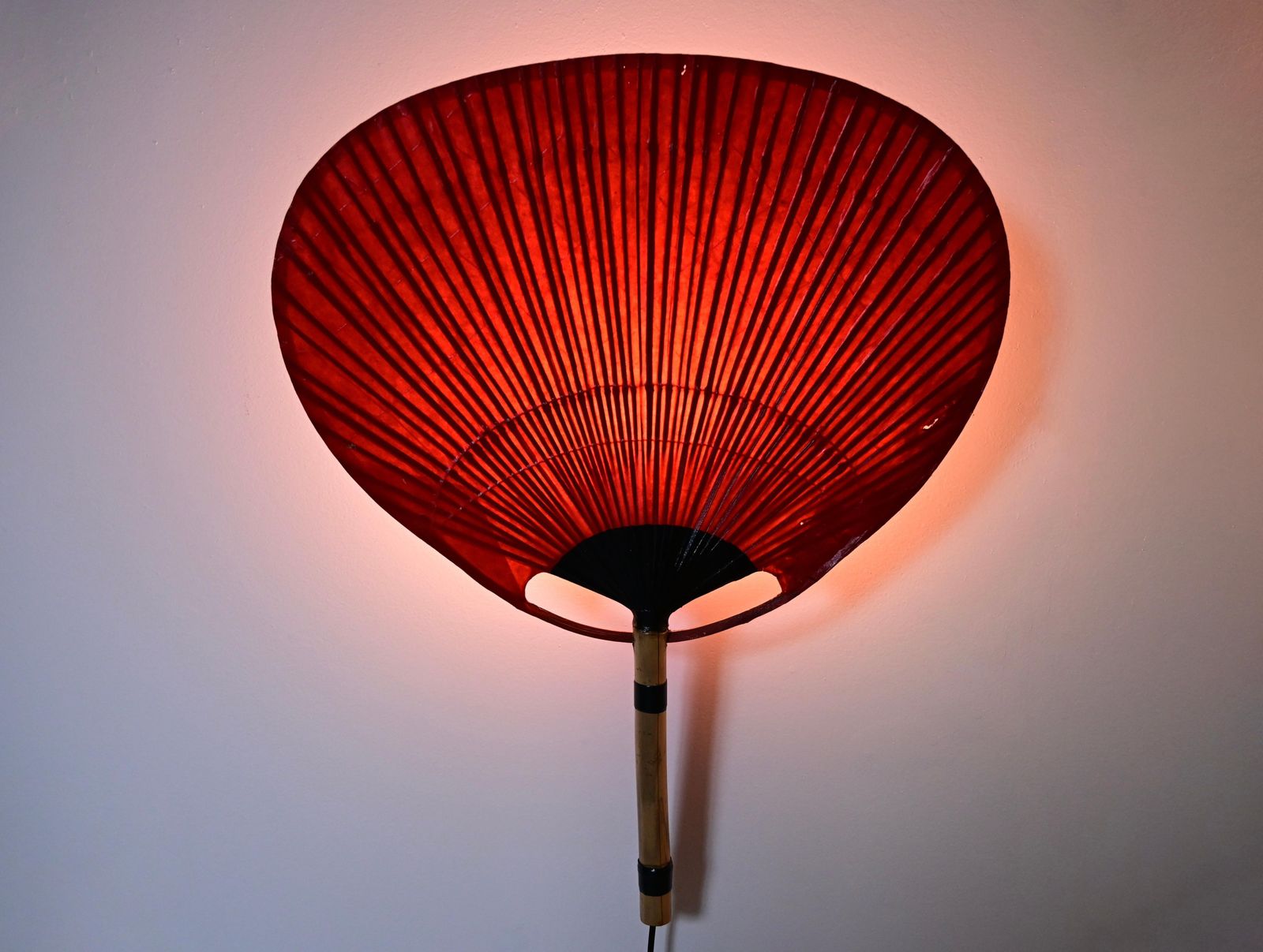 Pair Of Wall Lamps "Uchiwa" By Ingo Maurer For Design M, 1970s photo vintage