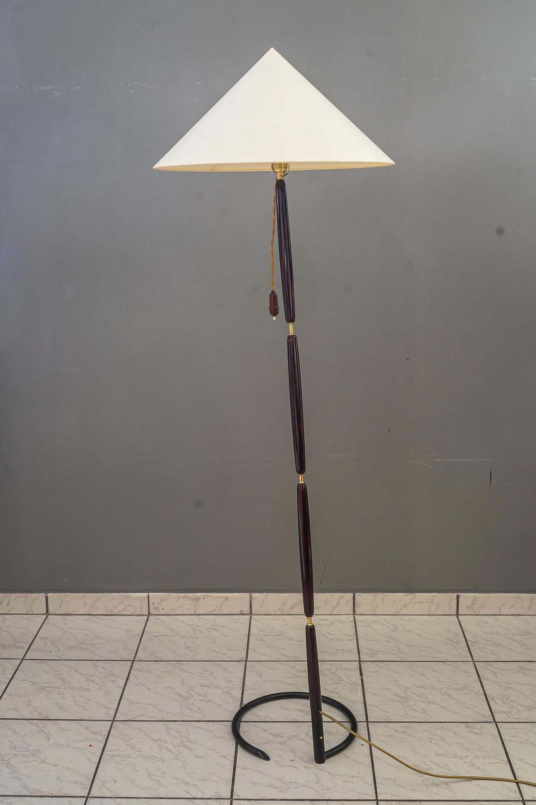 Rupert Nikoll Floor Lamp With Fabric Shade Vienna Around 1950s photo furniture
