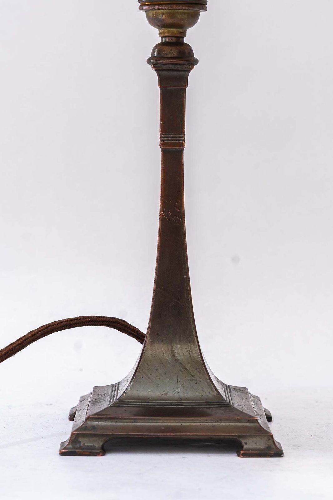 Art Deco Tin Table Lamp With Fabric Shade Vienna Around 1920s photo 215.0