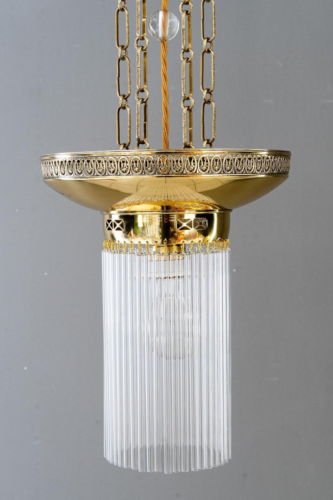 Art Deco Hanging Lamp With Glass Sticks Vienna Around 1920s photo furniture