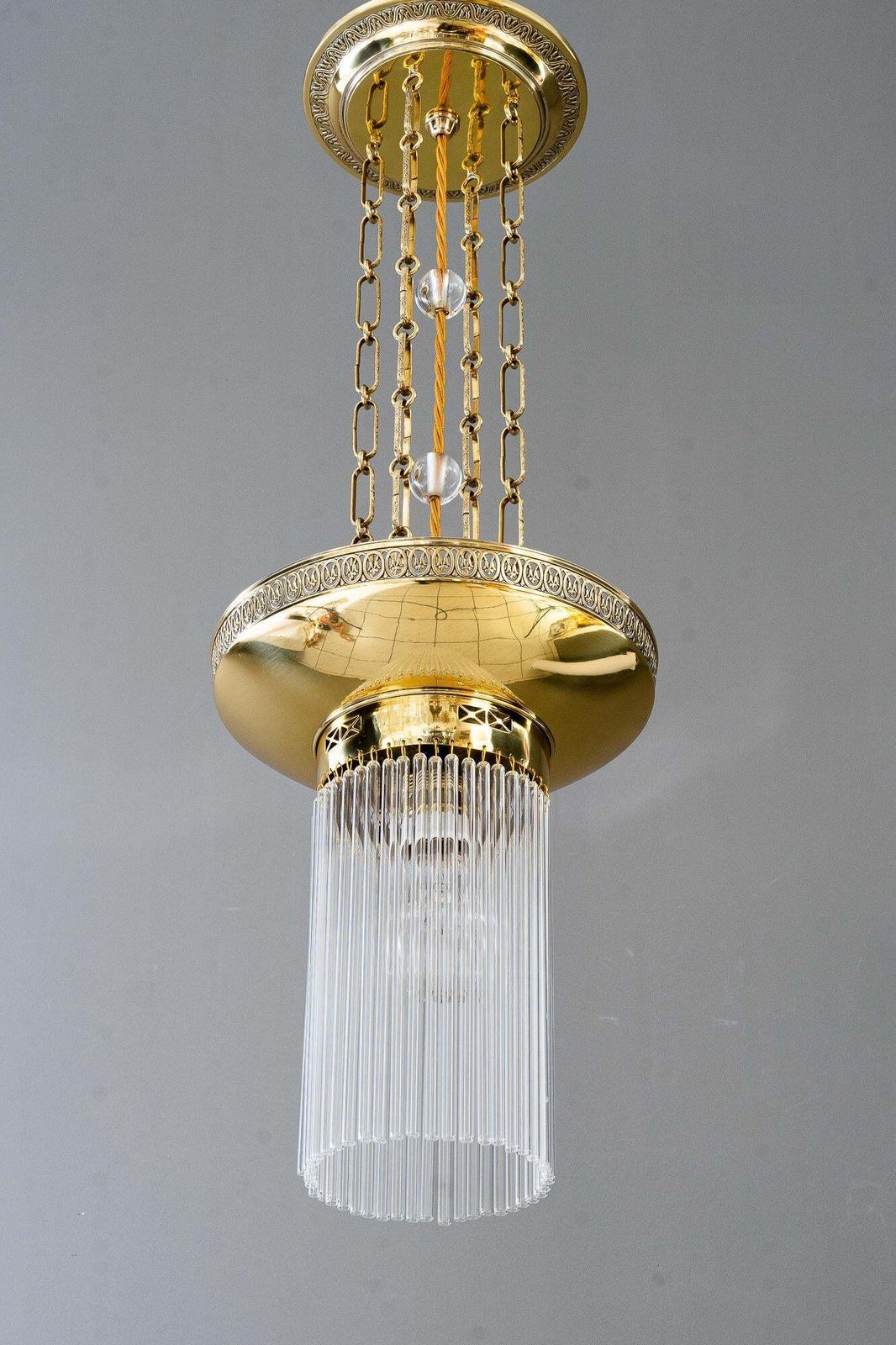 photo furniture Art Deco Hanging Lamp With Glass Sticks Vienna Around 1920s