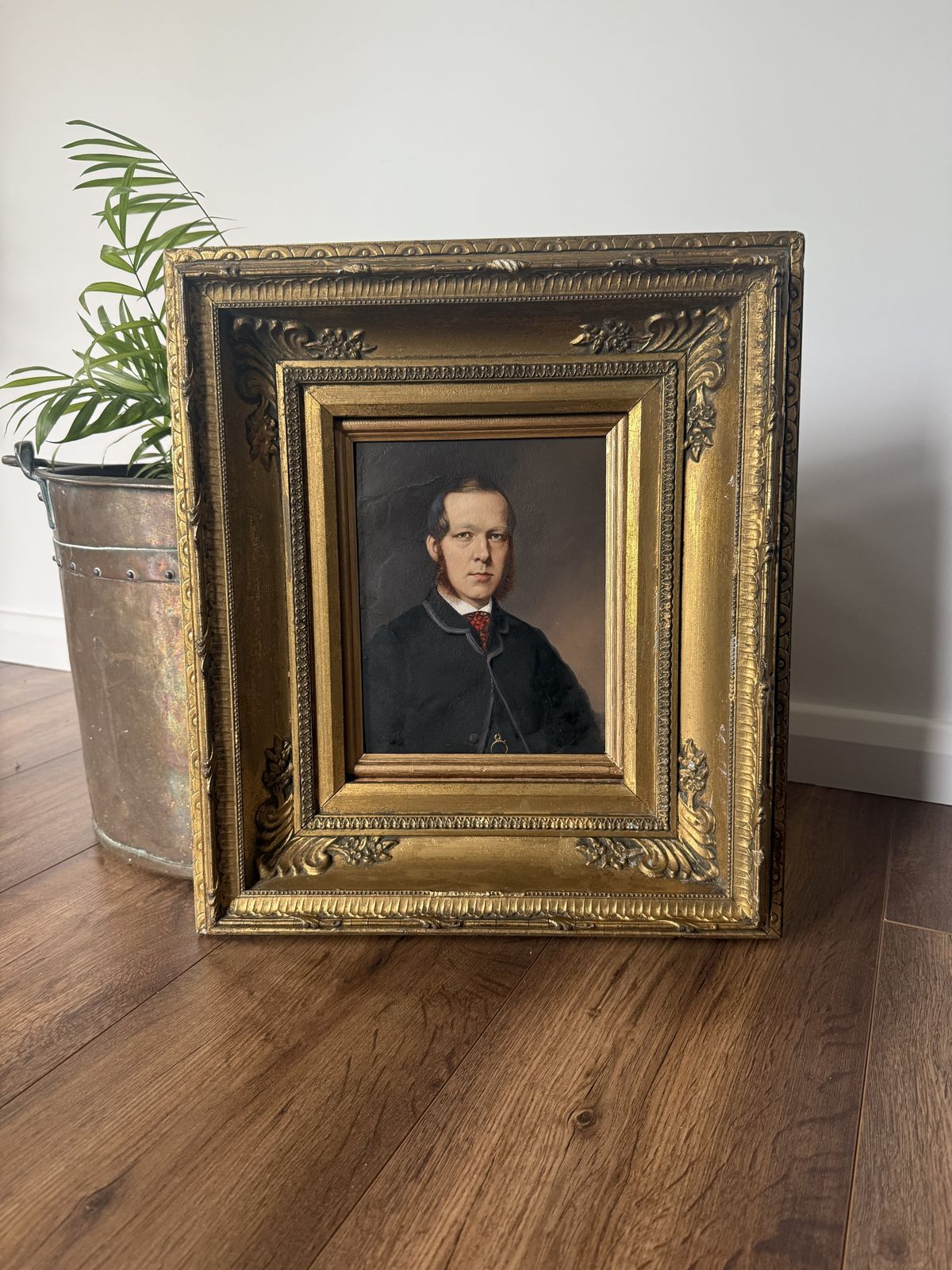 Victorian Oil Painting On Metal Of Rev. William Henry Goddard B.1830