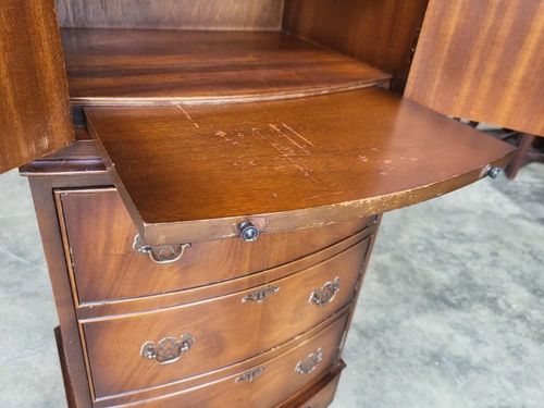 Antique Repro Mahogany Small Slim Cocktail Cabinet Desk Cupboard Bureau photo 295.0