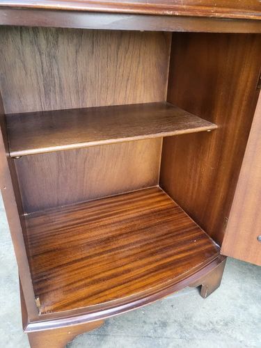 photo for sale Antique Repro Mahogany Small Slim Cocktail Cabinet Desk Cupboard Bureau