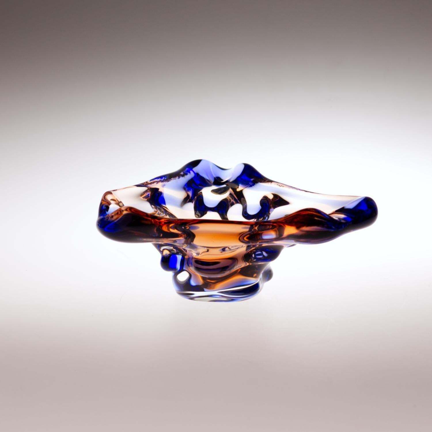 Sommerso Glass Ashtray By František Zemek For Mstisov Glass Union 1960s photo 215.0