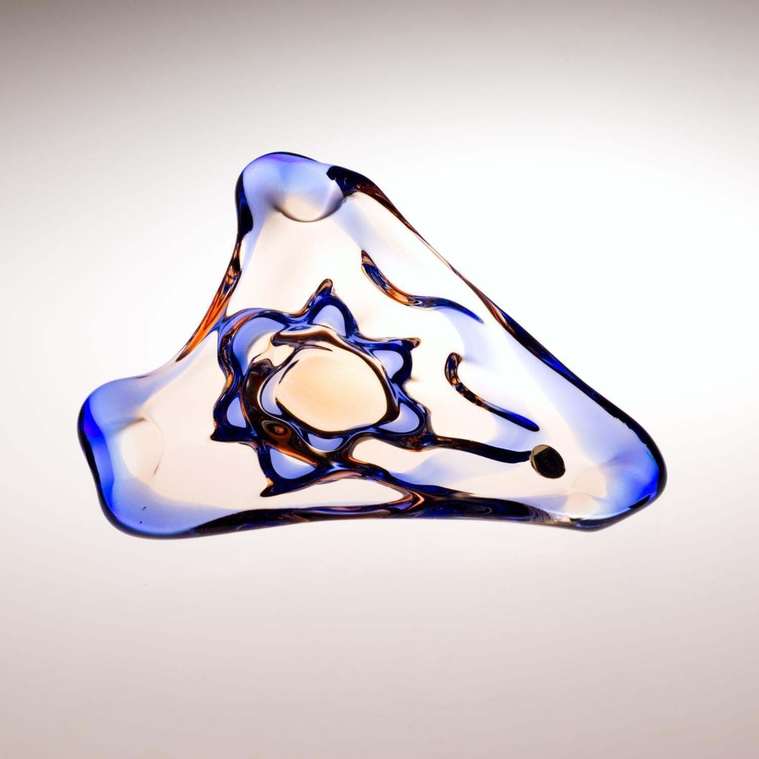 Sommerso Glass Ashtray By František Zemek For Mstisov Glass Union 1960s photo buy