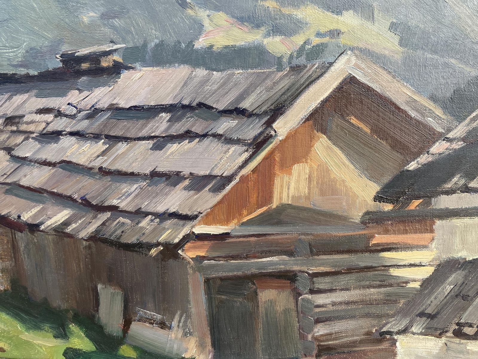 photo furniture Huts In Landeck – European Alps   Oil On Canvas