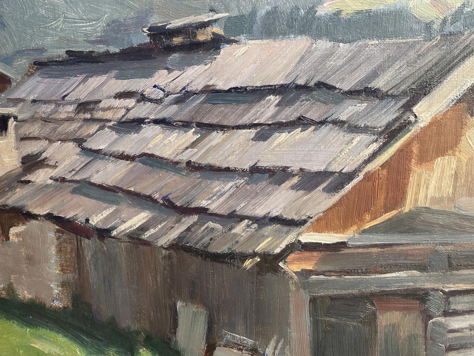 photo for sale Huts In Landeck – European Alps   Oil On Canvas