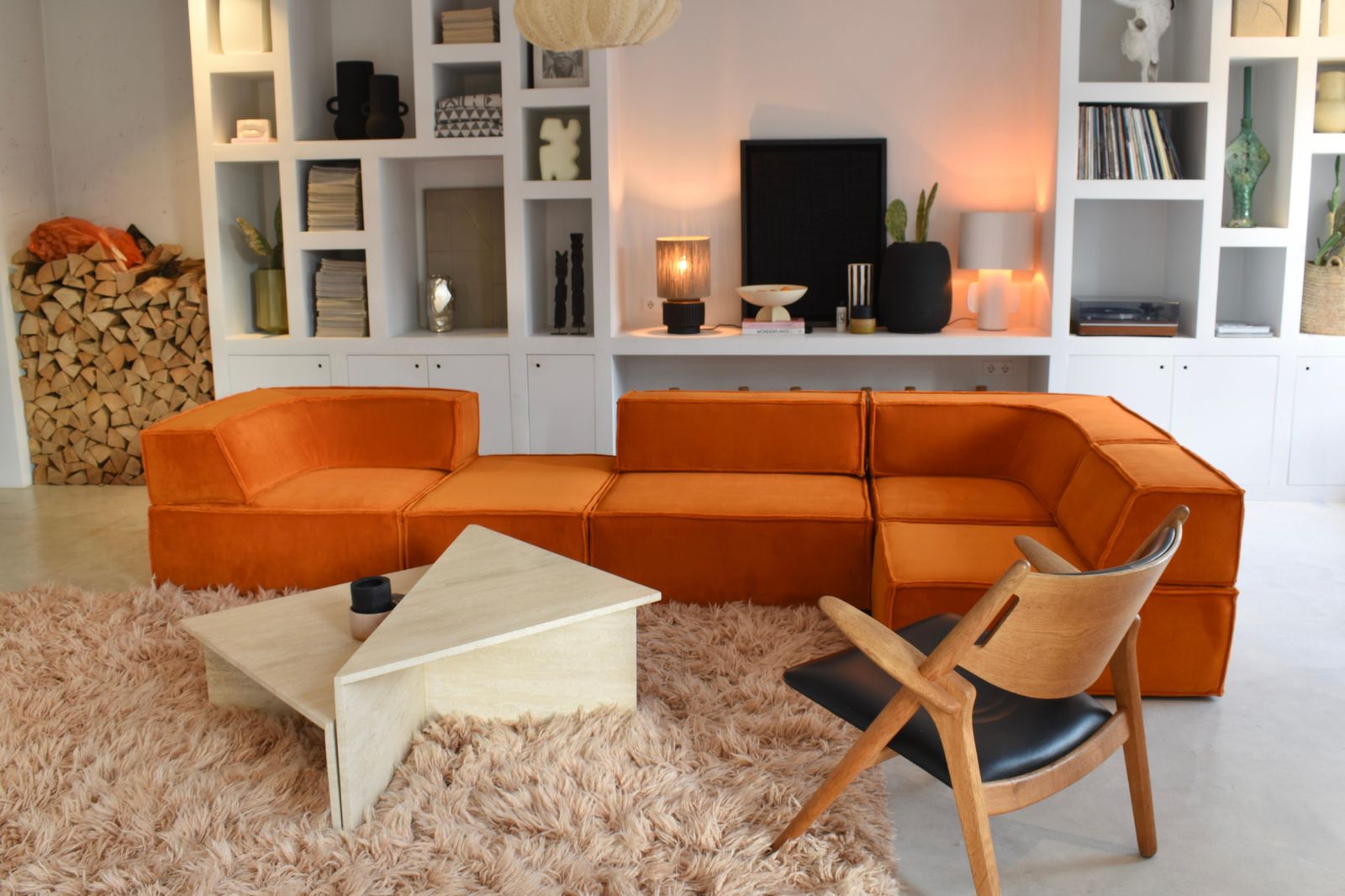 Cor Trio Sectional Sofa In New Burnt Orange Fabric, Germany / Switzerland, 1972 photo Furniture