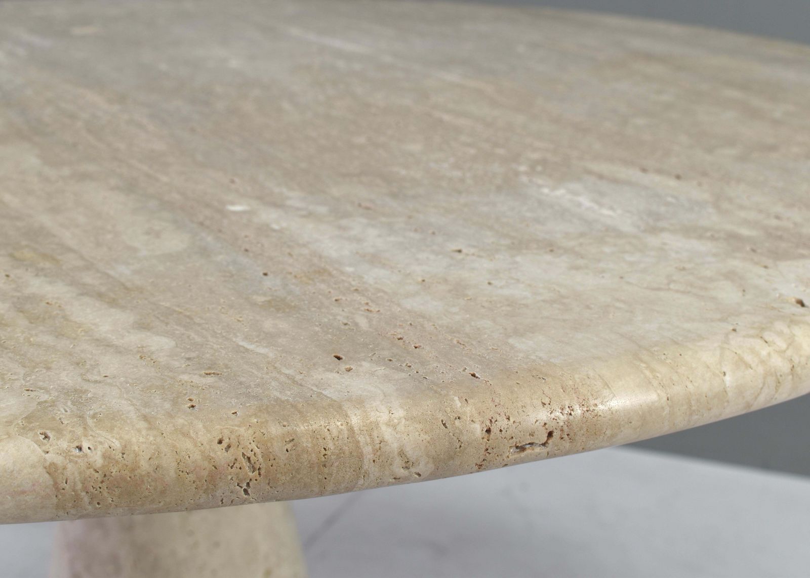 Furniture Exquisite Round Travertine Dining Table In The Manor Of Angelo Mangiarotti/Up&Up photo