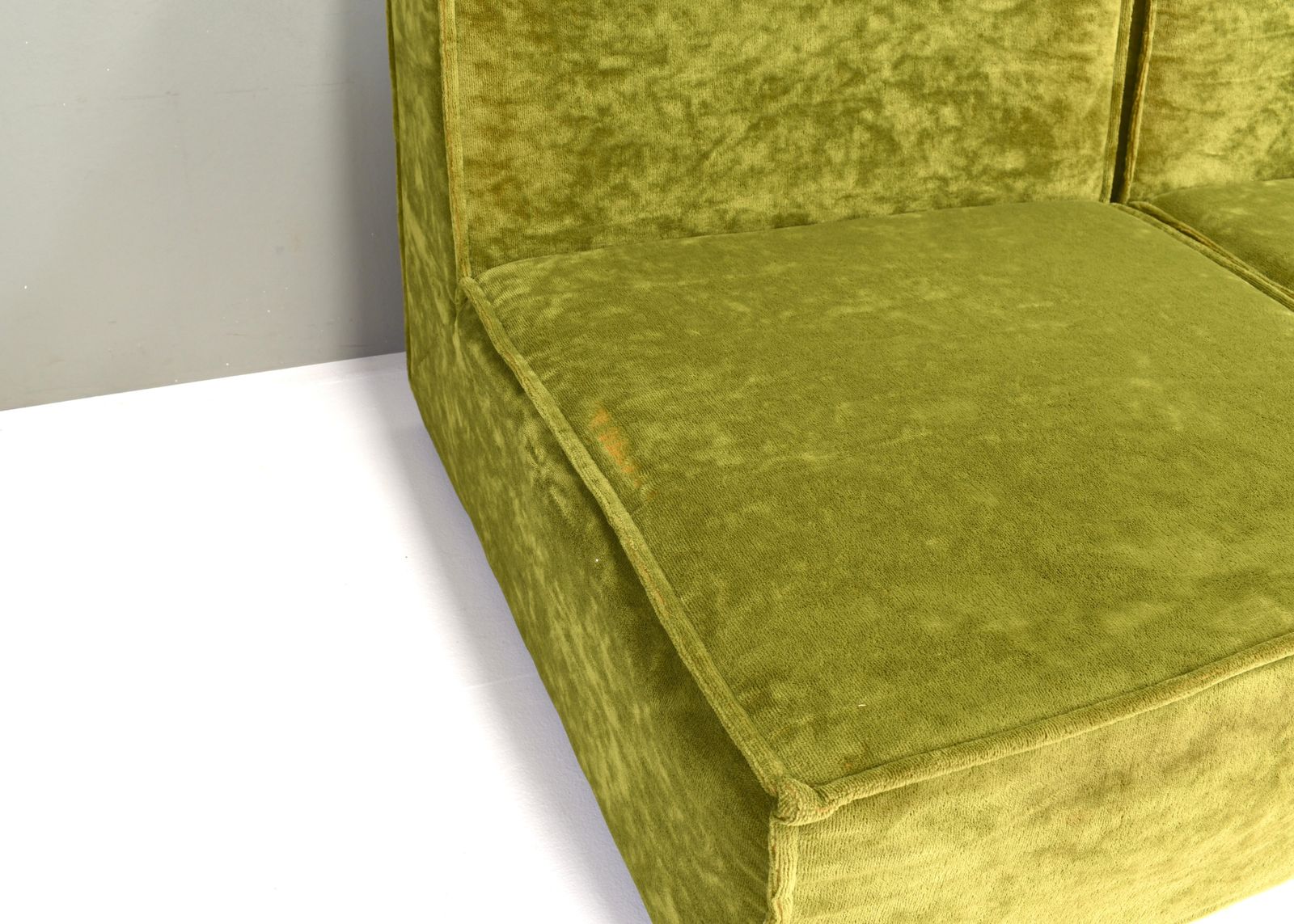 photo furniture Green Velvet Seventies Sectional Sofa In The Style Of Cor Trio, Circa 1970